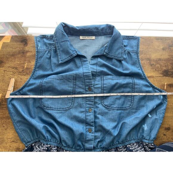 Speed Control New York Womens Blue Maxi Dress lined Sleeveless V Neck Dress - Picture 4 of 8